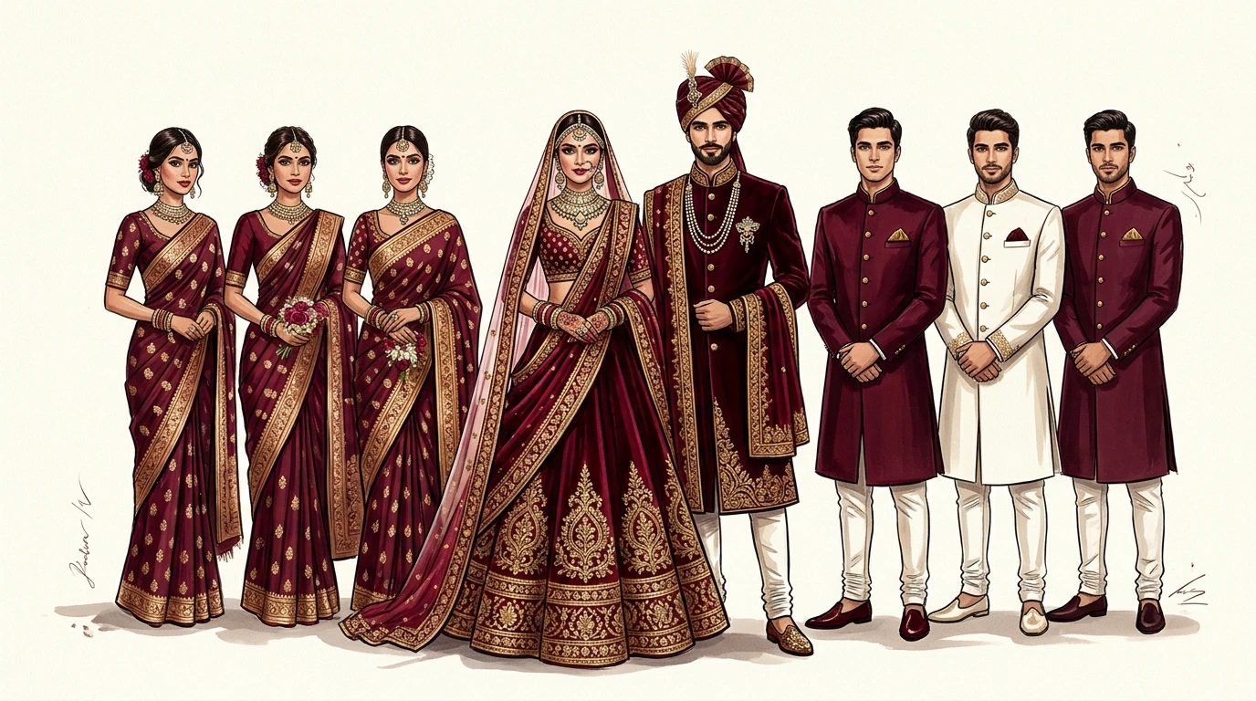 Royal Wedding Attire Fashion Illustration